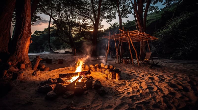 Cắm trại qua đêm tận hưởng đêm biển yên tĩnh