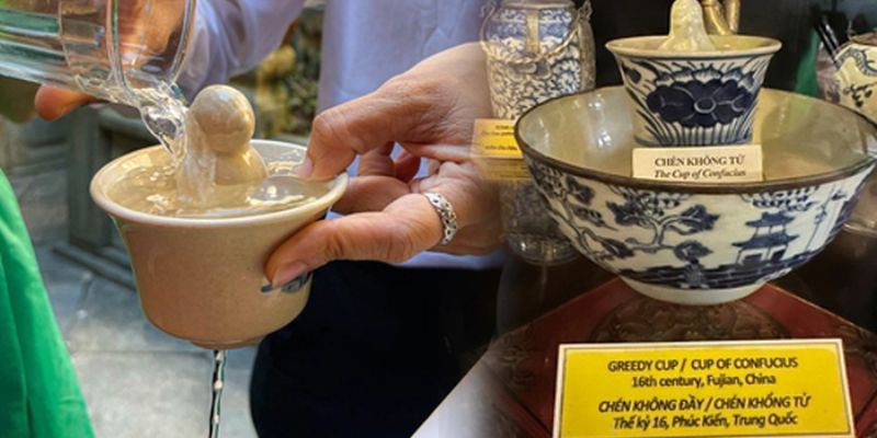 Chén trà Khổng Tử độc đáo dạy về sự tiết độ, biết đủ