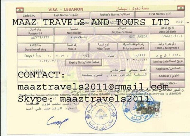 Chuẩn bị giấy tờ chung và giấy tờ bổ sung để xin visa đi Lebanon