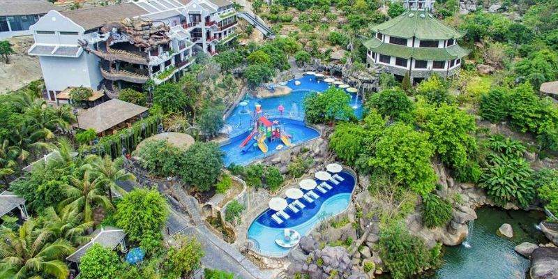 Toàn cảnh khu nghỉ dưỡng công viên suối khoáng nóng núi Thần Tài