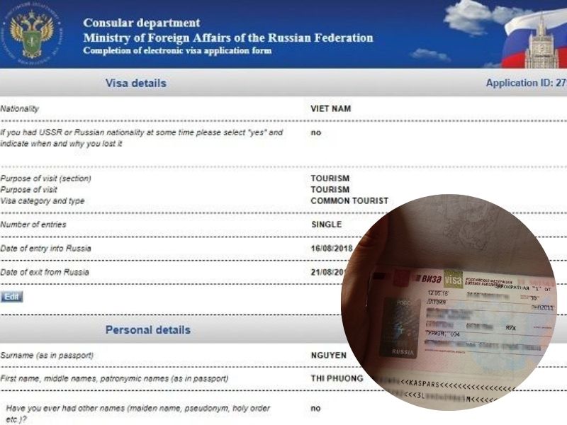 Danh mục các giấy tờ cần thiết để nộp đơn xin visa Nga