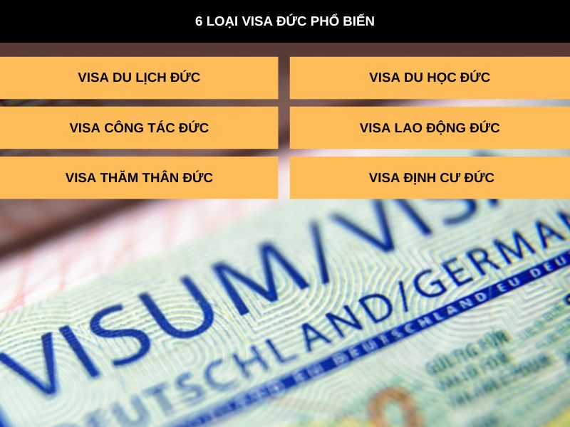Danh mục những loại visa Đức được cấp nhiều nhất
