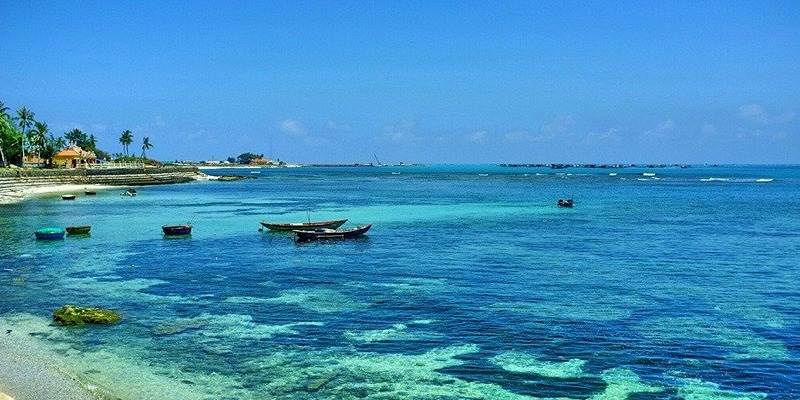 Bãi biển Dung Quất như một bức tranh động.