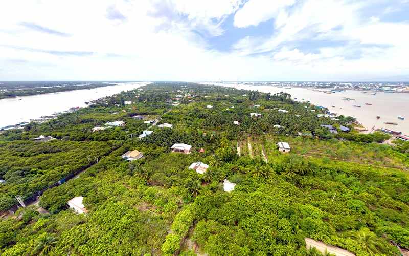 Cù lao Thới Sơn là chốn miệt vườn xanh mát