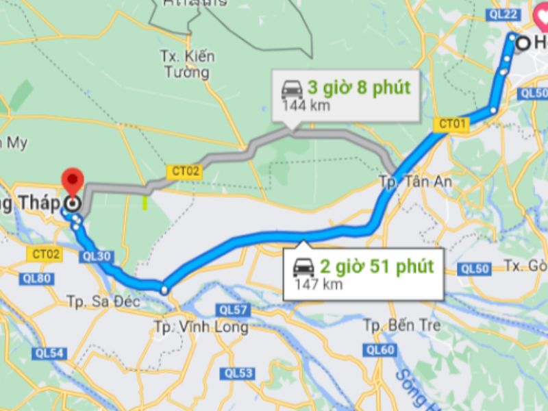 Di chuyển về đồng sen Tháp Mười bằng xe máy