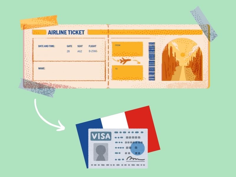 Giấy tờ chuyến bay là yêu cầu bắt buộc khi xin visa đi Pháp