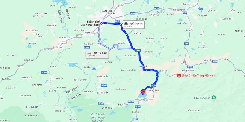 Cung đường di chuyển để du khách tham khảo