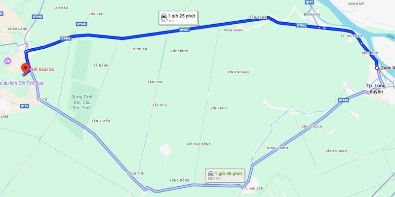 Lộ trình di chuyển đơn giản để du khách tham khảo