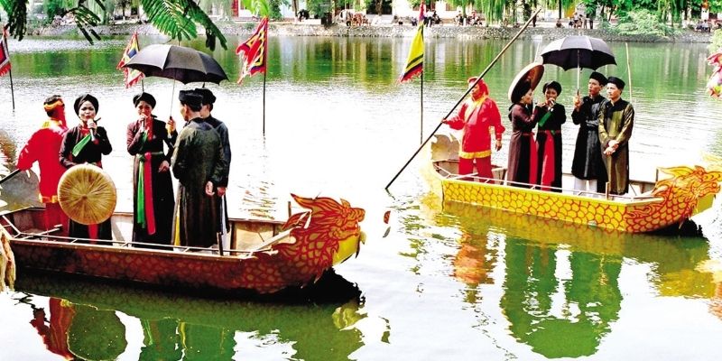 Lễ hội chùa Bút Tháp diễn ra bên bờ sông Đuống 