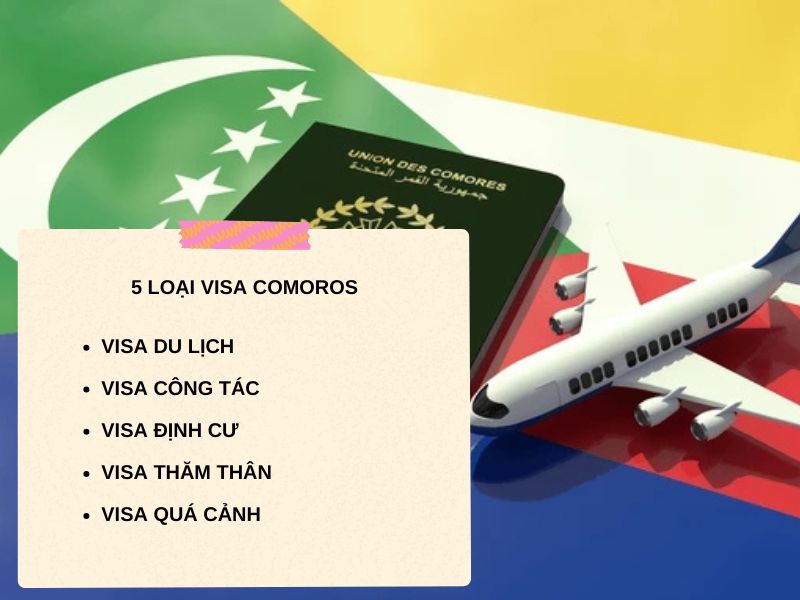 Năm loại visa Comoros bạn có thể xin cấp nếu muốn đến nước này