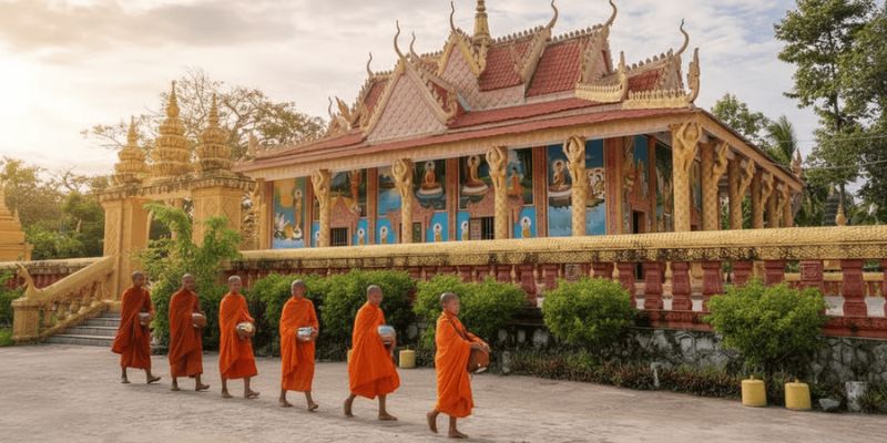 Ngắm nhìn kiến trúc bên ngoài ngôi chùa