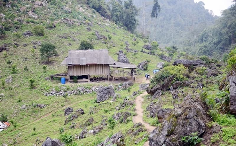 Con đường lên hang quanh co, ngờn nghèo nhưng đầy thơ mộng
