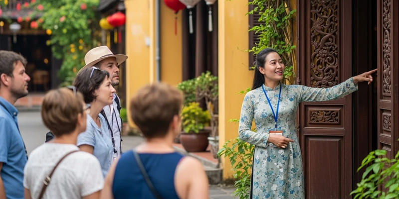 Thuyết minh viên sẽ kể cho bạn nghe các câu chuyện huyền bí về phố cổ