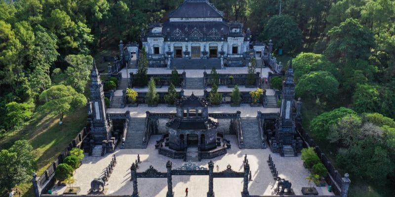 Toàn cảnh khu lăng Khải Định nhìn từ trên cao