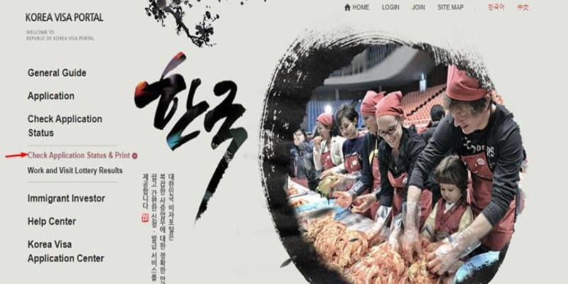 Tiếp tục lựa chọn “Check Application Status and Print”