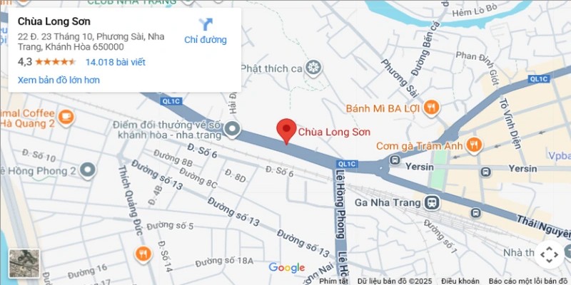 Vị trí của chùa Long Sơn