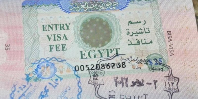 Visa đã đóng mộc được phép nhập cảnh vào Ai Cập 