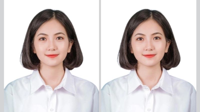Ảnh thẻ đúng chuẩn bao gồm nền trắng, không kính, không mũ