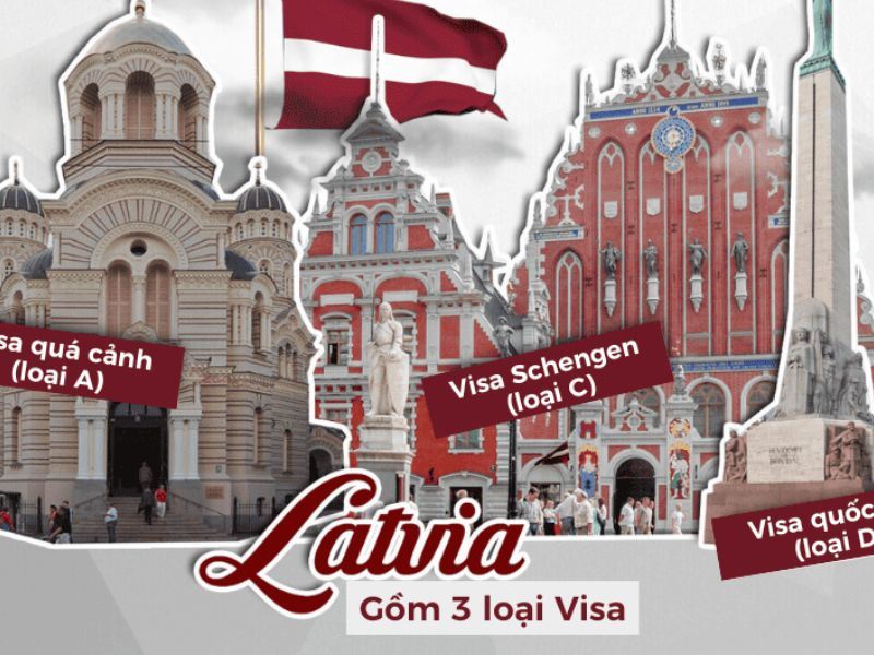 Visa Latvia gồm 3 loại chính A, C và D