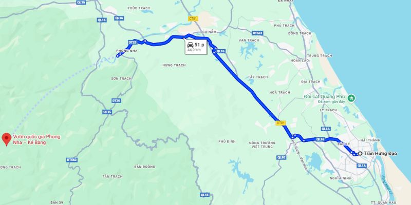 Cung đường di chuyển rất đơn giản và dễ đi